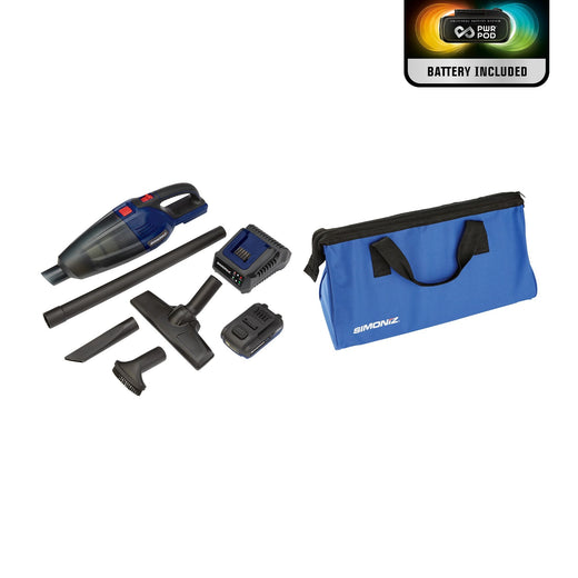 Simoniz 20V Max Cordless Car Hand Vacuum with PWR POD 2.0 Ah battery