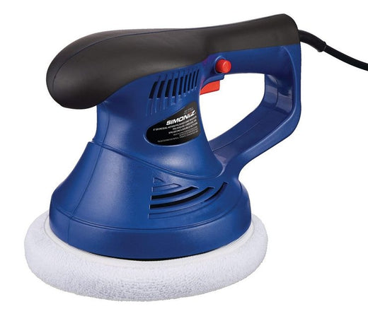 SIMONIZ Brushed Corded Bonnet Random Orbit (Dual Action) Palm Grip Polisher & Waxer Kit, 8-in