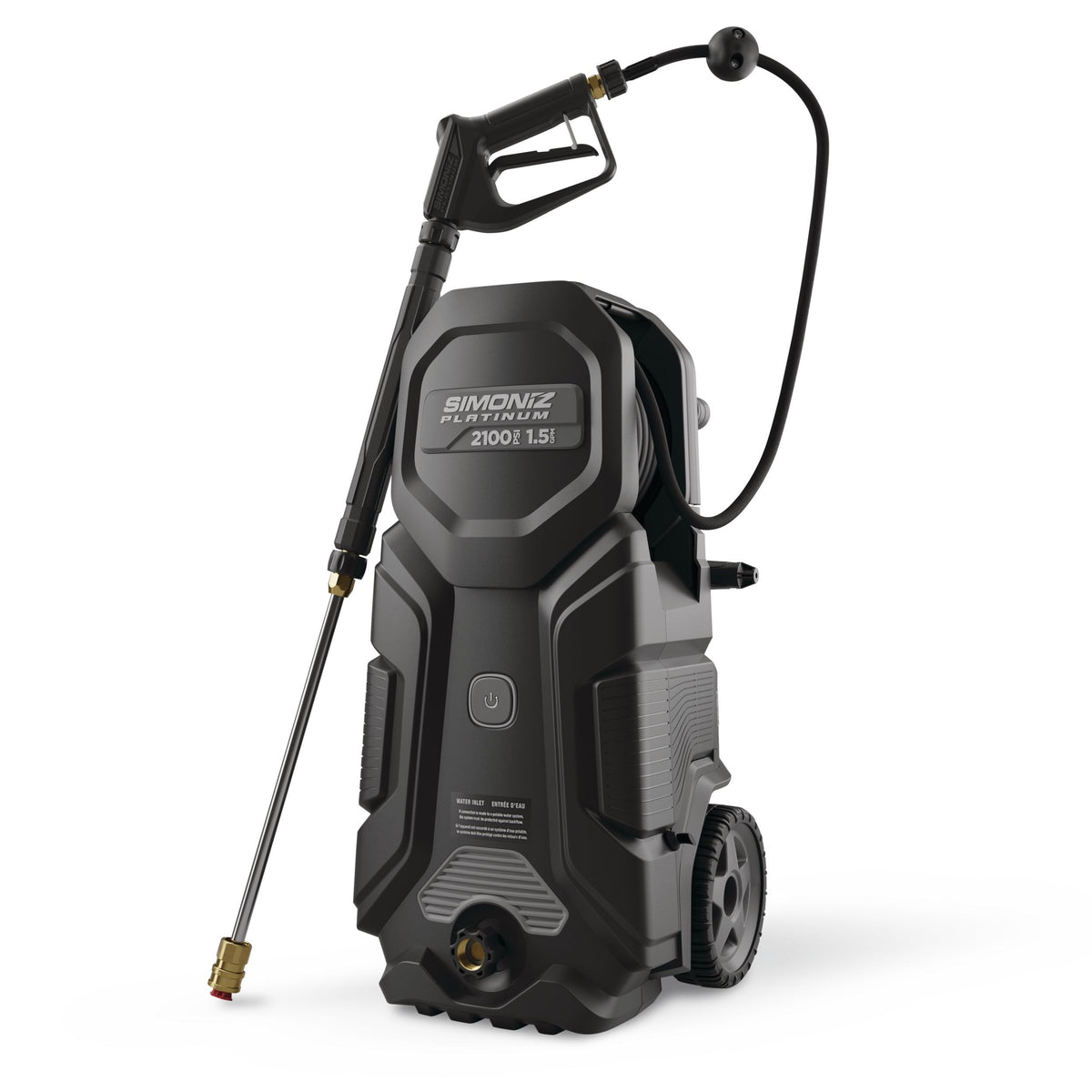 Simoniz Platinum 2100 PSI 1.5 GPM Corded Cold Water Wheeled Brushed Electric Pressure Washer with Foam Blaster