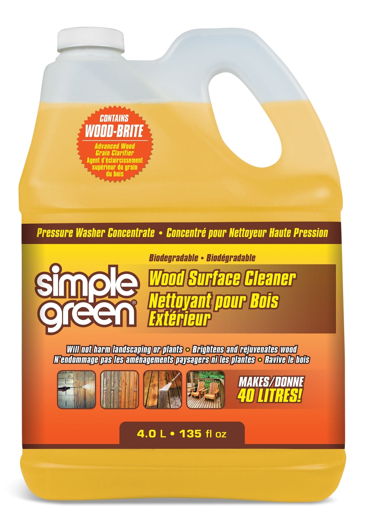 Simple Green Wood Surface Concentrate Pressure Washer Detergent, 4L