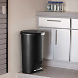 simplehuman Plastic D-Shaped Step Garbage Can, Black, 50-L image 6