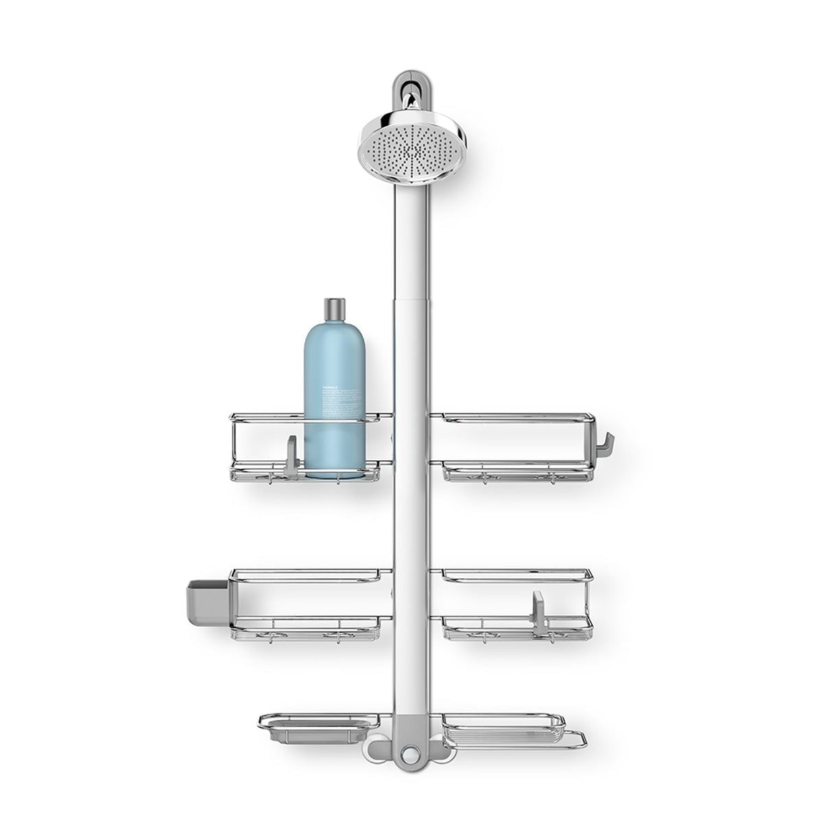 Simplehuman XL Rust-Resistant Adjustable Shelves Shower Caddy, Silver