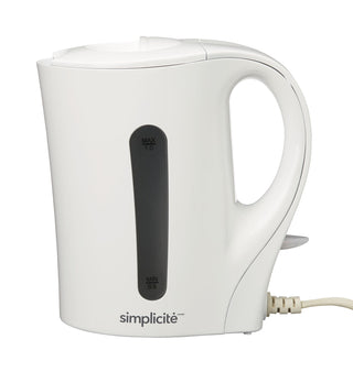Simplicité Corded Electric Kettle with Auto Shut Off, White, 1-L
