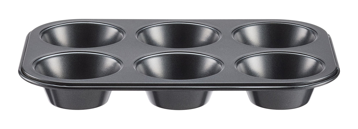 Simplicite Dark Grey Non-Stick Carbon Steel Muffin Pan, 6-Cup