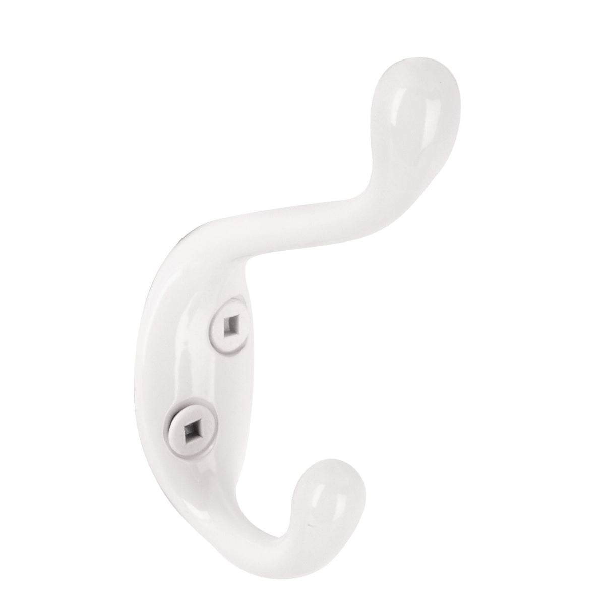 Single Hook, 3.5", White, 3pk