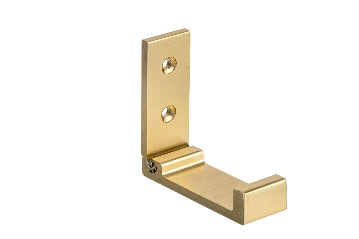 Single Metal Flip Hook, Satin Brass