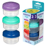 Sistema Mini Bites To Go Food Storage Container Set with Removable Dividers, 3-pk
