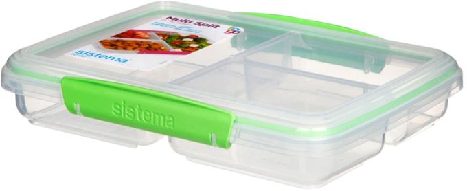 Sistema Multi Split Meal and Food Container, 820-mL (27.7 oz),with Dividers and Clips