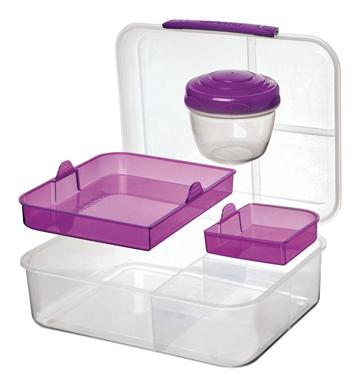 Sistema To Go Bento Lunch Box Plastic Food Storage Container, 1.65 L (55.7 oz)