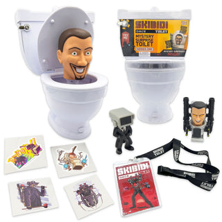 Skibidi Toilet Giant Mystery Toilet Set with Surprise Toys for Ages 13+, Assorted Figures
