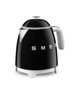 Smeg 50's 1400W Retro Style Electric Mini Countertop Kettle with Cordless Base, Black, 0.8-L