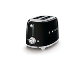 Smeg 50's Retro Style Wide Slot Pop Up Electric Toaster with 6 Settings, 2-Slice, Black