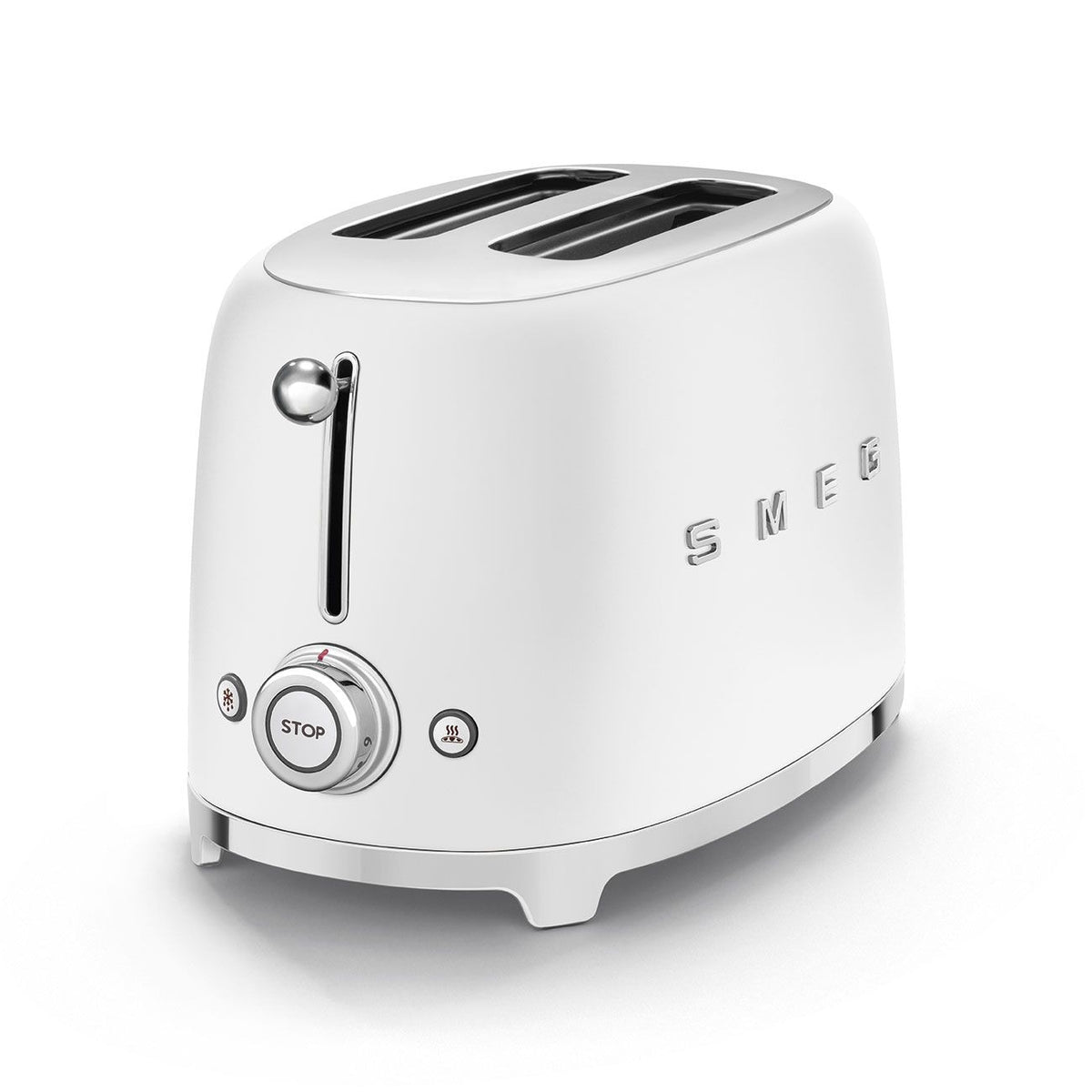 Smeg 50's Retro Style Wide Slot Pop Up Electric Toaster with 6 Settings, 2-Slice, Matte White