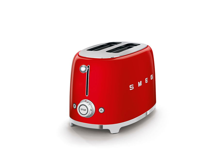 Smeg 50's Retro Style Wide Slot Pop Up Electric Toaster with 6 Settings, 2-Slice, Red