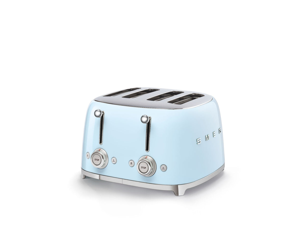 Smeg 50s Retro Style Wide Slot Pop-up Toaster, 4-Slice, Pastel Blue