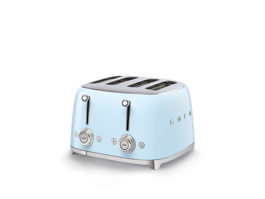 Smeg 50s Retro Style Wide Slot Pop-up Toaster, 4-Slice, Pastel Blue
