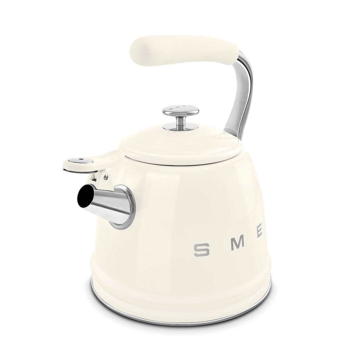 SMEG Traditional Stove Top Whistling Kettle, Cream, 2.3-L
