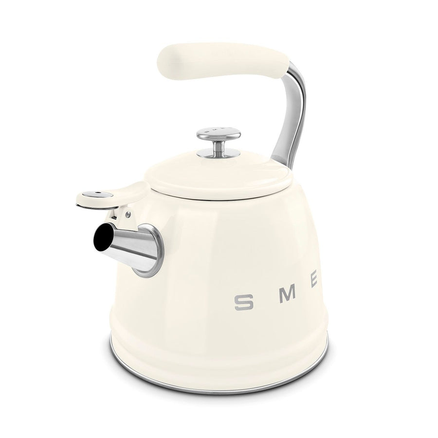 SMEG Traditional Stove Top Whistling Kettle, Cream, 2.3-L