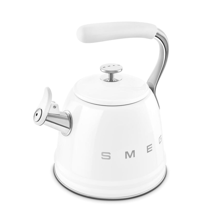 SMEG Traditional Stove Top Whistling Kettle, White, 2.3-L
