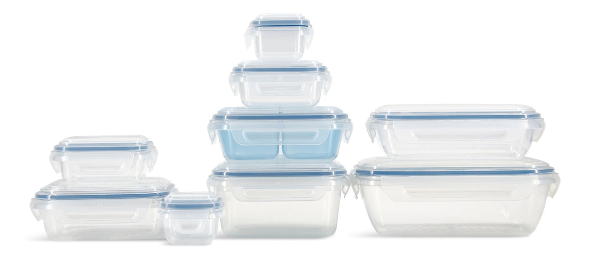 Snaplock Food Storage Container Set with Airtight & Leakproof Seal, Nestable, 9 Count