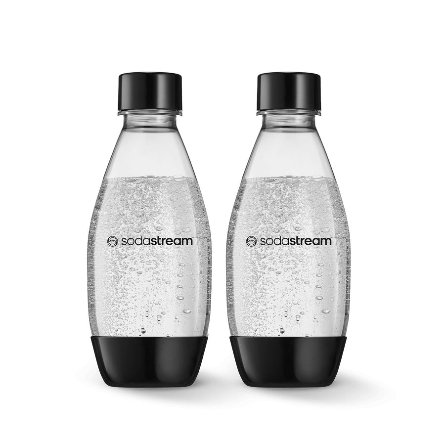 SodaStream Carbonating Bottle, Dishwasher Safe, BPA-Free, Black, 0.5-L, 2-pk
