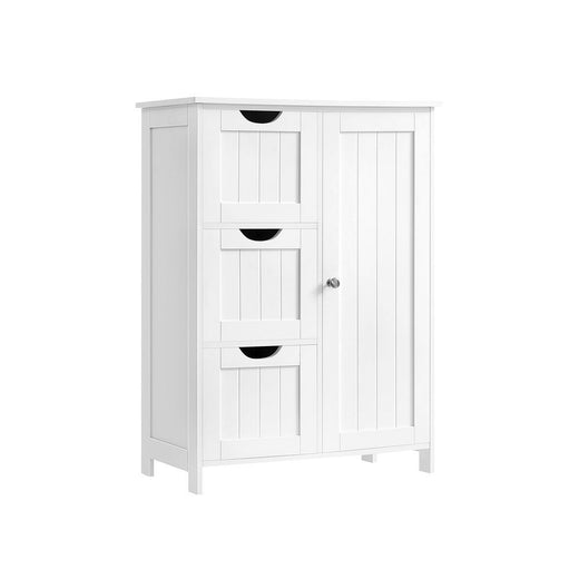 Songmics 3-Drawer White Home Cabinet with Adjustable Dividers