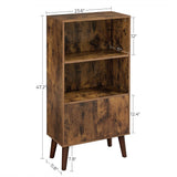 Songmics Home 3-Tier Rustic Brown Retro Cabinet with Steel Frame image 2