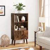 Songmics Home 3-Tier Rustic Brown Retro Cabinet with Steel Frame image 4