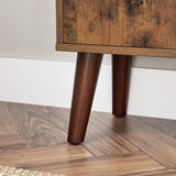 Songmics Home 3-Tier Rustic Brown Retro Cabinet with Steel Frame image 5
