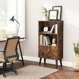 Songmics Home 3-Tier Rustic Brown Retro Cabinet with Steel Frame image 6