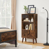 Songmics Home 3-Tier Rustic Brown Retro Cabinet with Steel Frame image 8