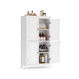 Songmics Home 4-Door White Storage Cabinet with Adjustable Shelves