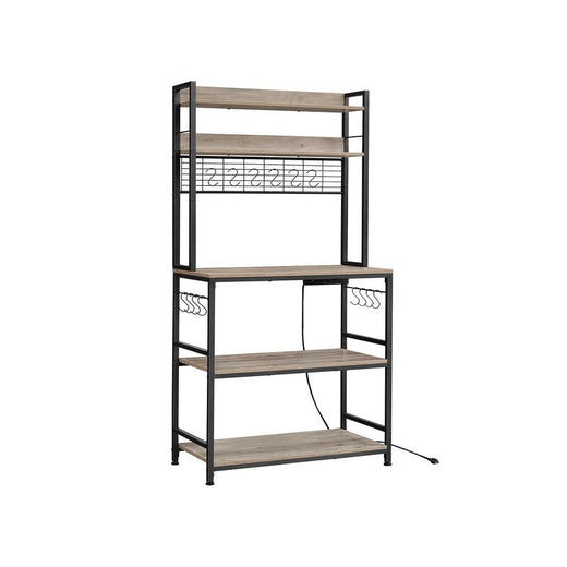 Songmics Home 5-Shelf Grey Baker's Rack with 4 AC Outlets