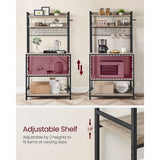 Songmics Home 5-Shelf Grey Baker's Rack with 4 AC Outlets image 4