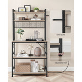 Songmics Home 5-Shelf Grey Baker's Rack with 4 AC Outlets image 8