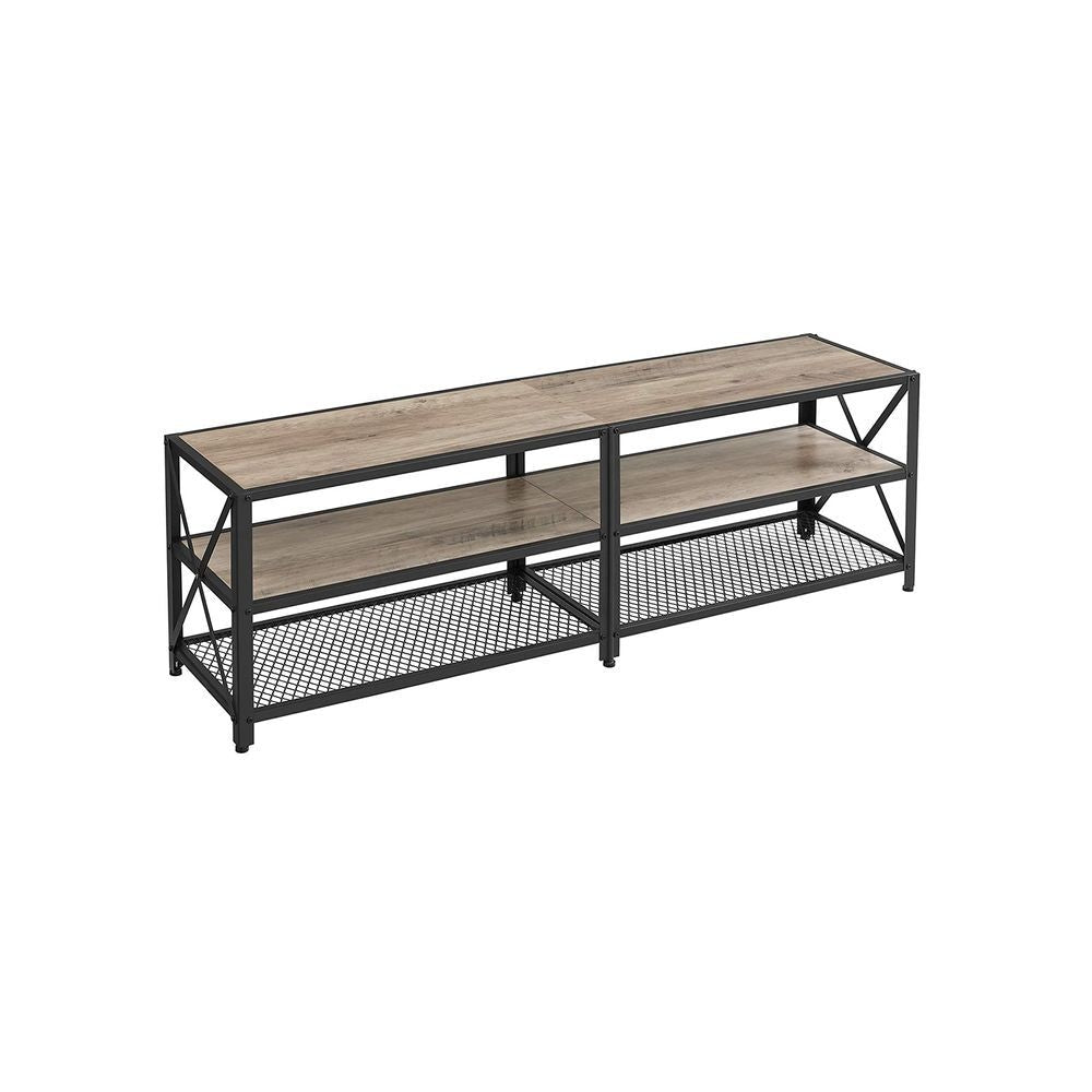 Songmics Home 70-in 3-Tier Industrial Greige/Black TV Stand