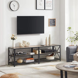 Songmics Home 70-in 3-Tier Industrial Greige/Black TV Stand image 4
