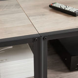 Songmics Home 70-in 3-Tier Industrial Greige/Black TV Stand image 6
