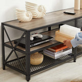 Songmics Home 70-in 3-Tier Industrial Greige/Black TV Stand image 7