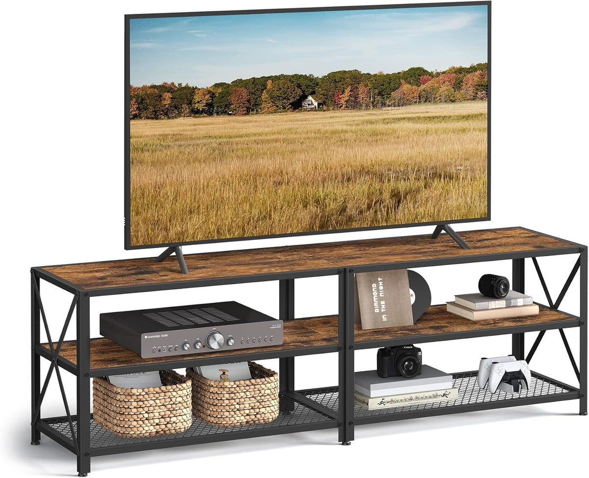 Songmics Home 70-in 3-Tier Industrial Rustic Brown TV Stand