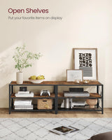 Songmics Home 70-in 3-Tier Industrial Rustic Brown TV Stand image 3