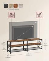 Songmics Home 70-in 3-Tier Industrial Rustic Brown TV Stand image 4
