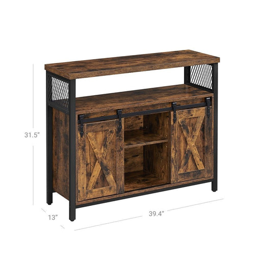 Songmics Home Brown Buff Sideboard Storage with Sliding Doors