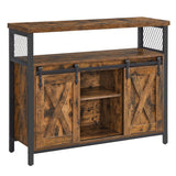 Songmics Home Brown Buff Sideboard Storage with Sliding Doors image 2