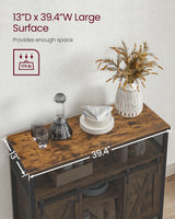 Songmics Home Brown Buff Sideboard Storage with Sliding Doors image 5
