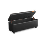 Songmics Home Deep Mid-Century Modern Black Storage Ottoman