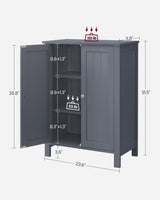Songmics Home Dove Grey Floor Cabinet with 2 Adjustable Shelves image 5