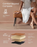 Songmics Home EKHO Collection Caramel Brown Synthetic Leather Bench image 5
