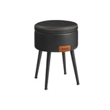 Songmics Home Ink Black Storage Stool with Footrest