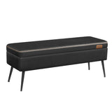 Songmics Home Mid-Century Ink Black Ottoman Storage Bench image 2